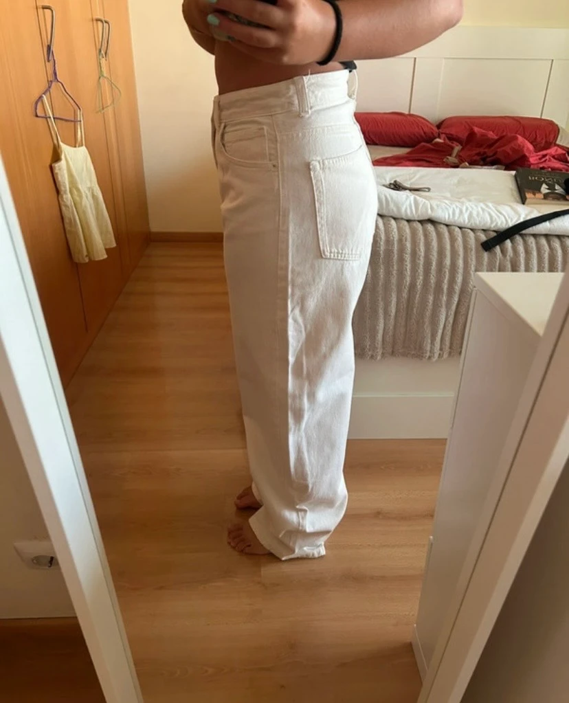 jeans blanches larges jambes Bershka – photo 2